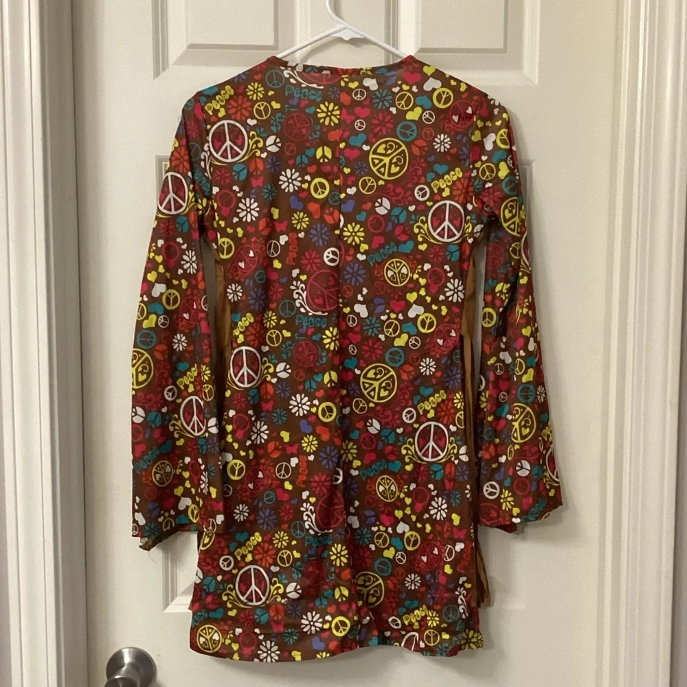 Spirit Peace and Love Hippie Costume with Fringe Women’s XSmall - Picture 3 of 5